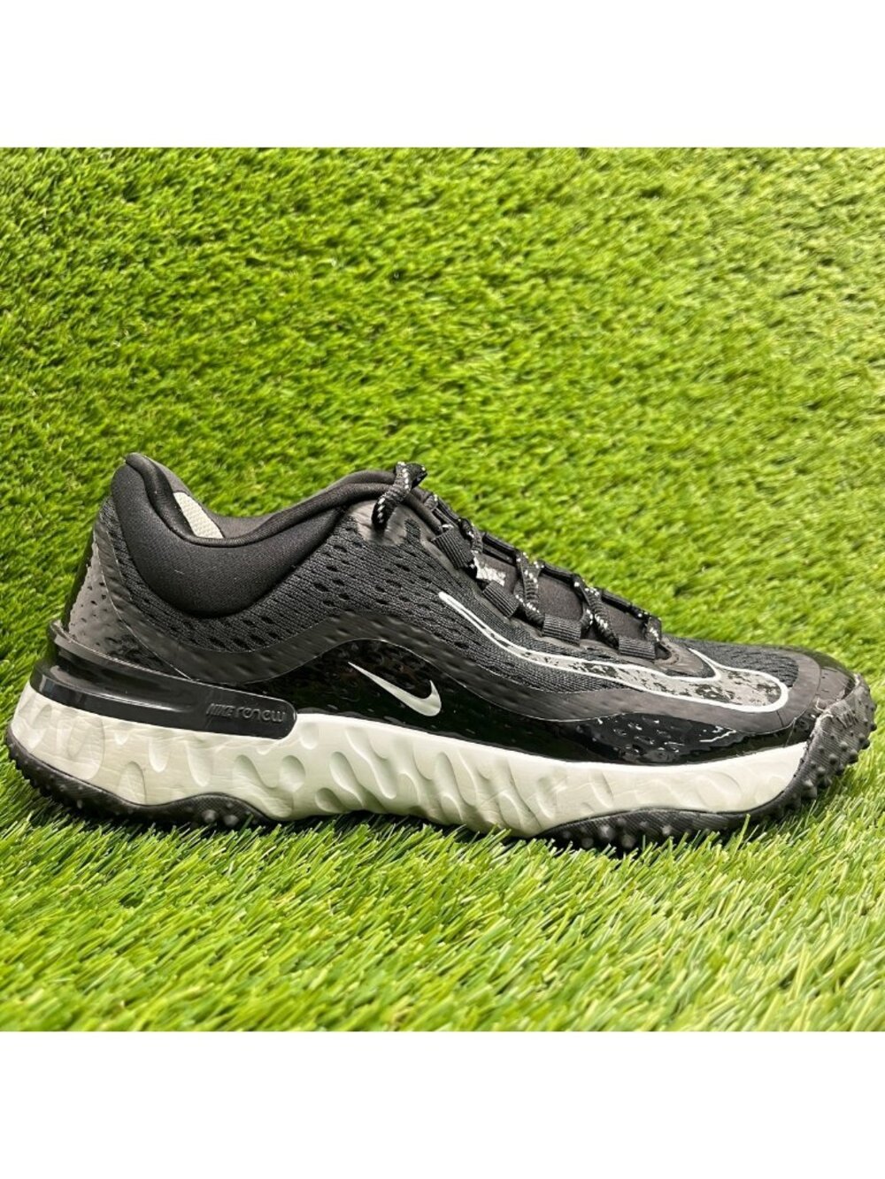 Nike Alpha Huarache Elite 4 Turf Womens Size 8.5 Black Running Softball Shoes